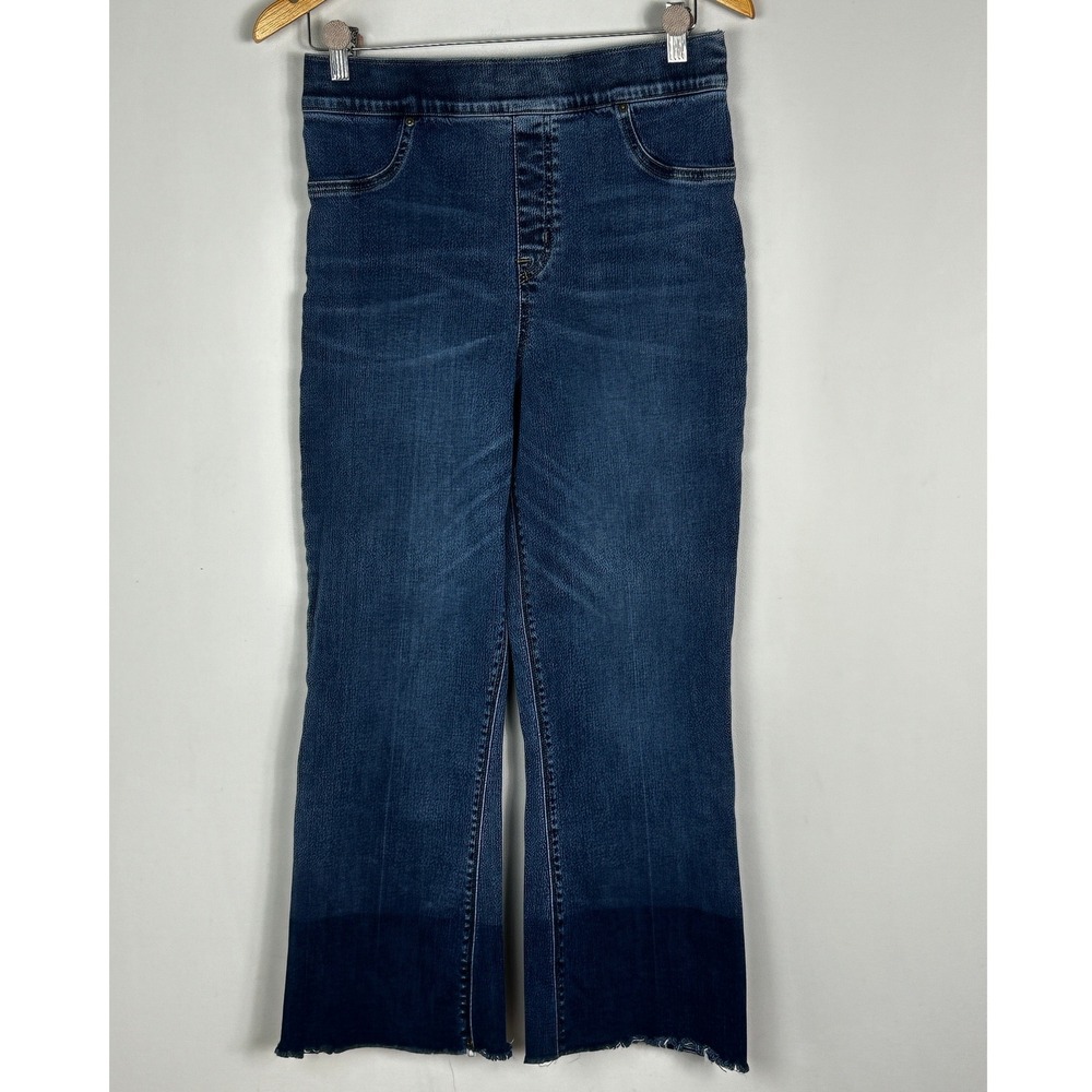 SPANX Dip Dye Denim Jeans Womens Size Large Pull On Blue Crop 20231R NEW Minimal - Picture 3 of 15